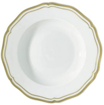 Raynaud Polka gold French Rim Soup 9.0"