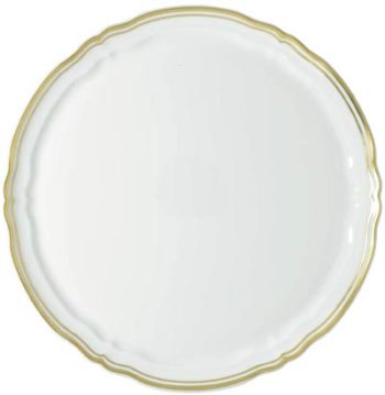 Raynaud Polka Gold Round Flat Cake Plate 12.25"