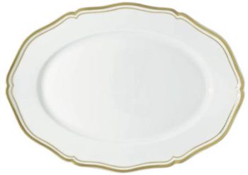 Raynaud Polka Gold Oval Platter 15.5"x11.0"