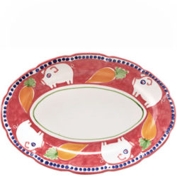 Vietri Campagna Porco Large Oval Platter 16"L x 11.5"W