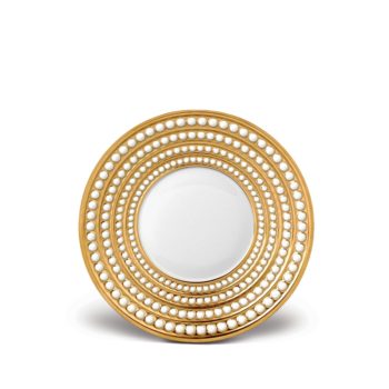 L'Objet Perlee Gold  Tea Saucer 6.5"