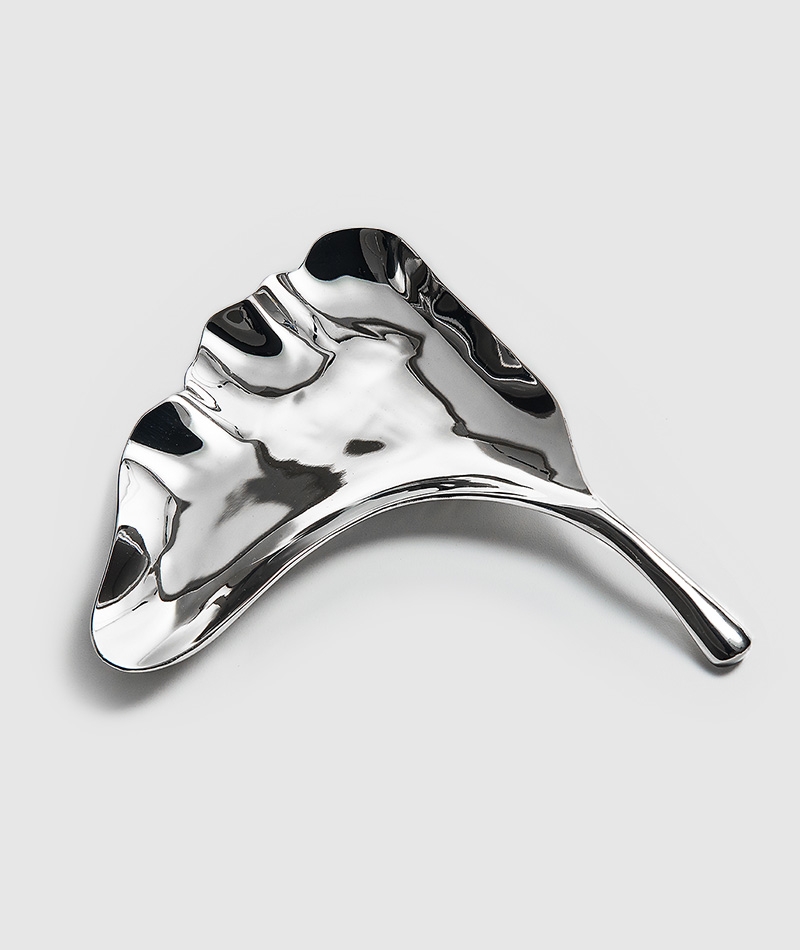 Mary Jurek Ginkgo White Metal Leaf 8"L x 8½" H - Image 2