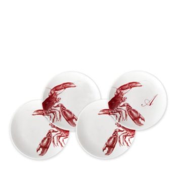Caskata Lobster Red Canapes Set/4 6.25"D
