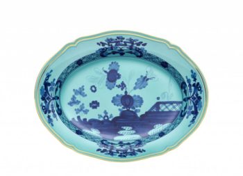 Ginori 1735 Oriente Italiano Iris Oval Flat Platter 15"L