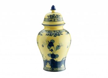 Ginori 1735 Oriente Italiano Citrino Potiche Vase with Cover 12.5"H