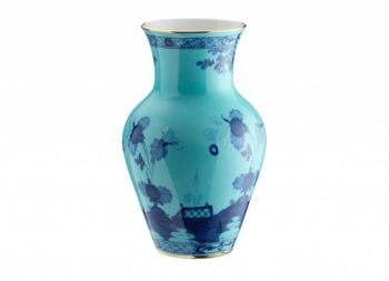 Ginori 1735 Oriente Italiano Iris Ming Vase, Small 9"H