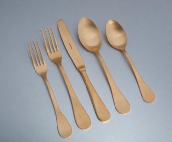 Herdmar Rocco-Gold Matte 5-Piece Place Setting