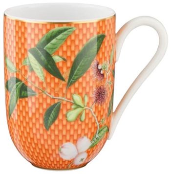 Raynaud Trésor Fleuri Orange Pomme d'eau Mug 4.3'H, 10.1 oz