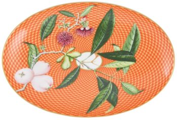 Raynaud Trésor Fleuri Orange Pomme d'eau Side dish 9.3'L x 6.2"W
