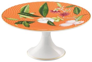 Raynaud Trésor Fleuri Orange Pomme d'eau Petit four stand Small 6.3"D x 3"H