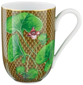 Raynaud Trésor Fleuri Marron Asarum Mug 4.3'H, 10.1 oz