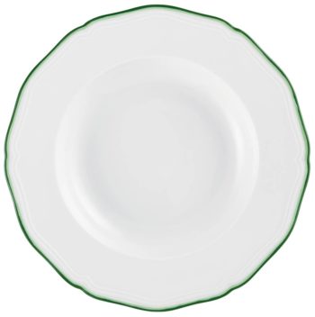 Raynaud Touraine Filet Green French Rim Soup Plate D-9.1 in 5.9 oz