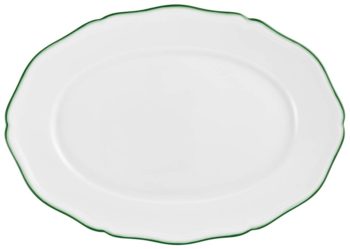 Raynaud Touraine Filet Green Small Oval Platter 13.8 x 9.4 in