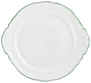 Raynaud Touraine Filet Green Handled Cake dish 9.8"D