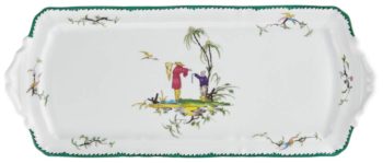 Raynaud Longjiang Multi color Long cake serving plate 15.9"L x 6.7"W