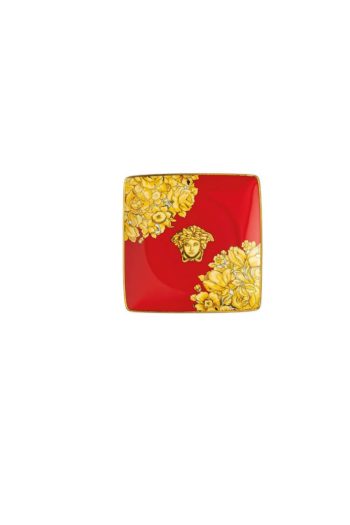 Versace by Rosenthal Medusa Rhapsody Red Canape Dish 4 3/4 in Square