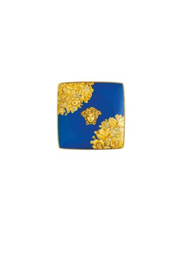 Versace by Rosenthal Medusa Rhapsody Blue Canape Dish 4 3/4 in Square