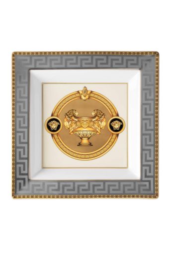 Versace Prestige Gala Grey Tray 8 1/2 Inch, Square