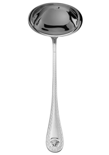 Versace Medusa Flatware Soup Ladle, Silver Plated 12"L
