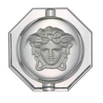 Versace by Rosenthal Medusa Lumiere Ashtray, Crystal 6.25" W