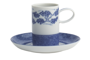 Mottahedeh Blue Shou Espresso Cup & Saucer 3"H, 4 oz.