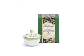 Mottahedeh Green Apple Lace Heirluminare Petite Round Box, 2 oz.