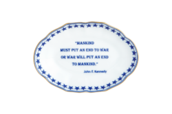 Mottahedeh "MANKIND MUST PUT AN END TO WAR"Verse Tray 5.75"L