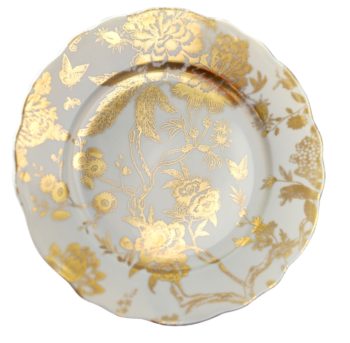 Deshoulieres Jardin Secret White & Gold Accent Plate