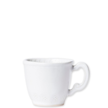 Vietri Incanto Stone White Lace Mug 3.25"H, 10 oz