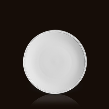 L'Objet Soie Tressee White Dessert Plate 8.5"D