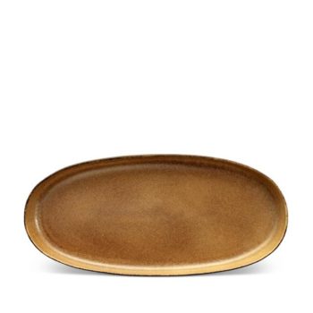 L'Objet Terra Leather Oval Platter Medium 16 L x 7.5 W x 2 H in