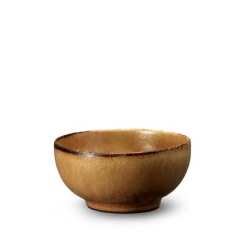 L'Objet Terra Leather Condiment Bowl  4.5 D in - 8oz
