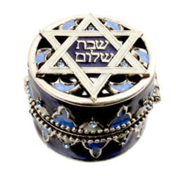 Quest Judaica Collection Round Star of David Traveling Candleholders 2"x1.25"
