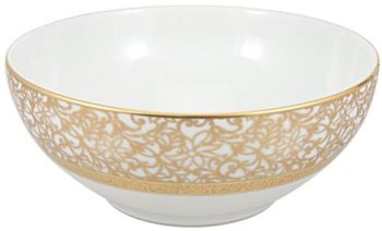 Raynaud Tolede White/Gold Salad Bowl 9.75" D