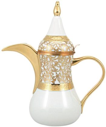 Raynaud Tolede White/Gold Arabic Coffee Pot 19.0 oz.