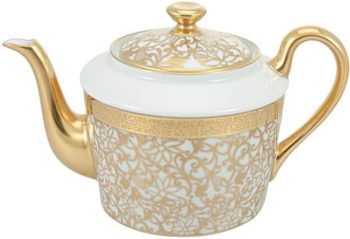 Raynaud Tolede White/Gold Incrustation Tea Pot 31.0 oz.