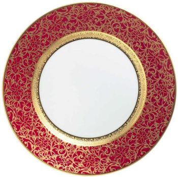 Raynaud Tolede Red/Gold Dinner Plate 10.5" D