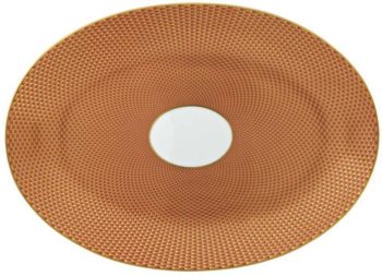 Raynaud Tresor Orange Medium Oval Dish 14.25'L x 10.25"W
