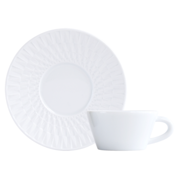 Bernardaud Twist White Espresso cup and saucer 2 oz