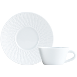 Bernardaud Twist White Tea cup and saucer 5 oz