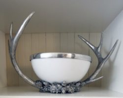Vagabond House Pewter Antler Bowl 17" W x 10" T