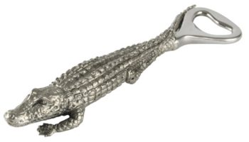 Vagabond House Pewter Alligator Bottle Opener 7"L