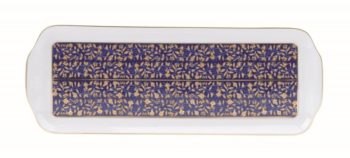 Deshoulieres Vignes Blue Rectangular Cake Plate
