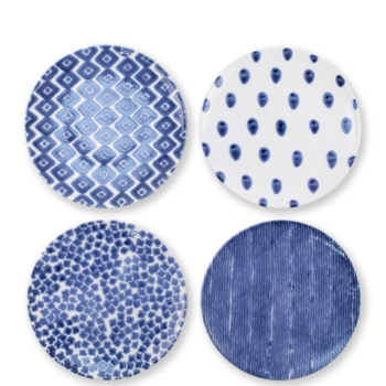 Vietri Santorini Assorted Dinner Plates - Set of 4 - 10.75"D