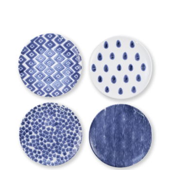 Vietri Santorini Assorted Salad Plates - Set of 4 - 9"D