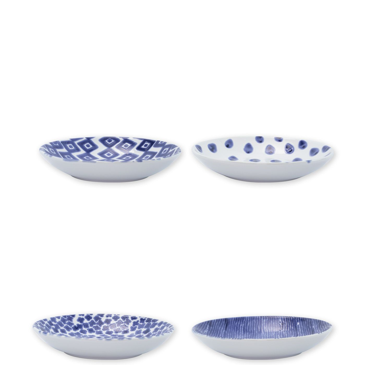Vietri Santorini Assorted Pasta Bowls – Set of 4, 9.5″D
