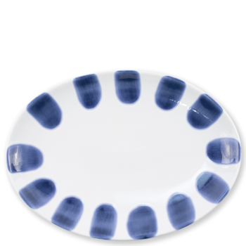 Vietri Santorini Dot Small Oval Platter 14"L x 10"W