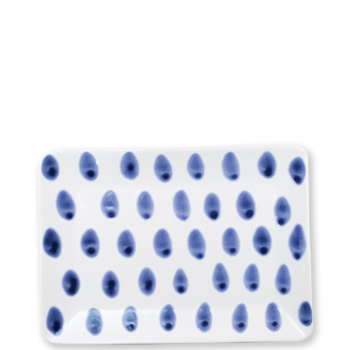 Vietri Santorini Dot Small Rectangular Platter 11"L x 8"W