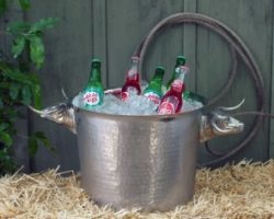 Vagabond House Long Horn Steer Ice Tub/Punchbowl 16" W x 12" H