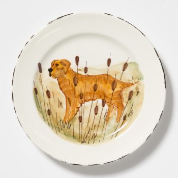 Vietri Wildlife Hunting Dog Dinner Plate 11"D - Image 2